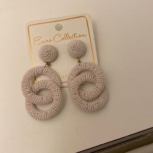 Pink pearl earrings